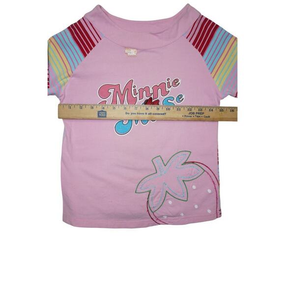 Disney Minnie Mouse Glitter Strawberry Tee – Size 140 (Approx. Kids 9–10Y) - Picture 4 of 11